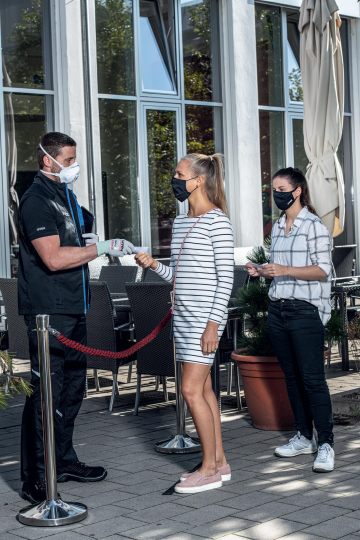 The Uvex Self-Sanitising Gloves Can Be Used Anywhere With a Lot of People The Uvex Hygiene Gloves in Action