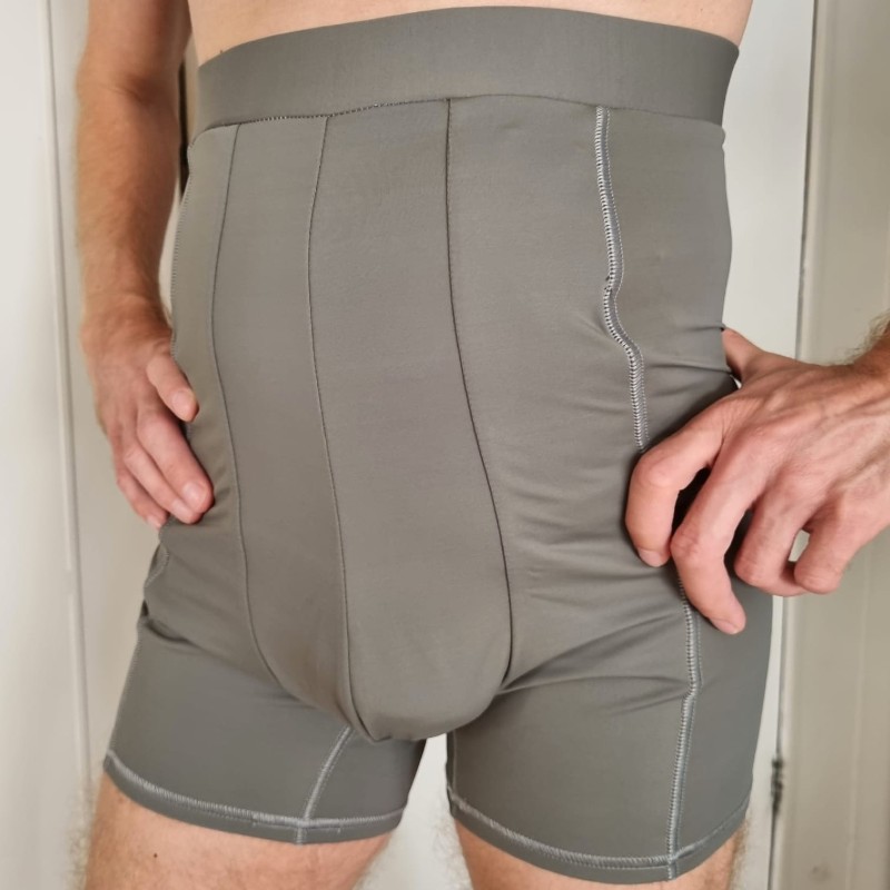 Vanilla Blush Male Grey Hernia Girdle Health and Care