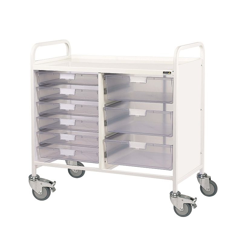 Vista 100 Storage Trolley 9 Clear Trays | Health and Care