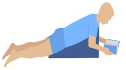 An example stretch when using a therapy wedge