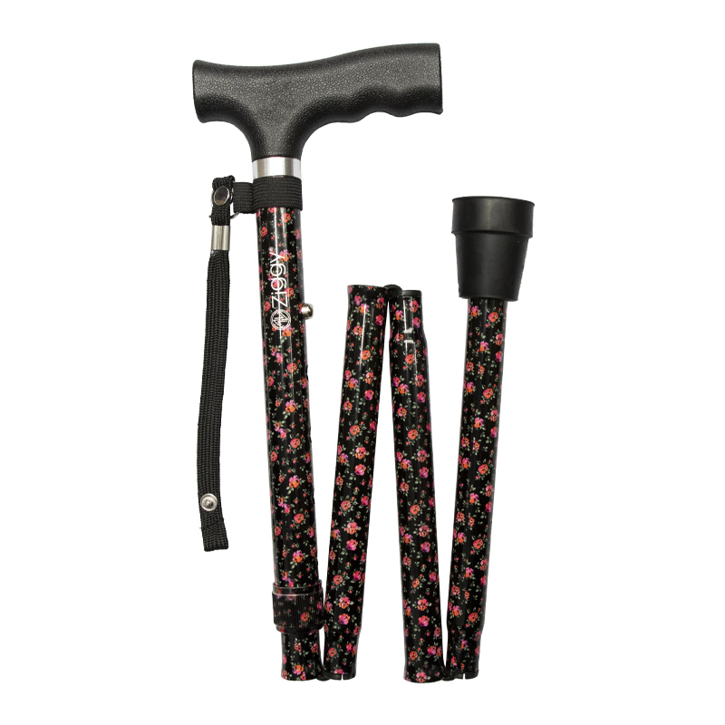 Floral Adjustable Folding Walking Stick Health and Care