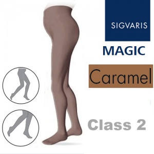 Sigvaris Magic Class 2 Closed Toe Maternity Compression Tights - Caramel