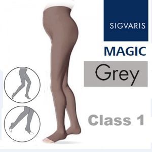 Sigvaris Magic Class 1 Open Toe Maternity Compression Tights - Grey