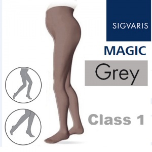 Sigvaris Magic Class 1 Closed Toe Maternity Compression Tights - Grey