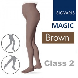 Sigvaris Magic Class 2 Closed Toe Maternity Compression Tights - Brown