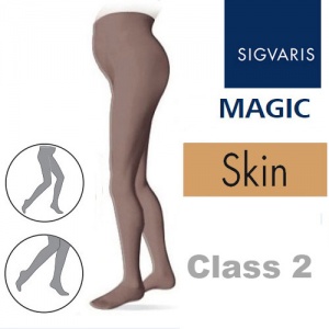 Sigvaris Magic Class 2 Closed Toe Maternity Compression Tights - Skin