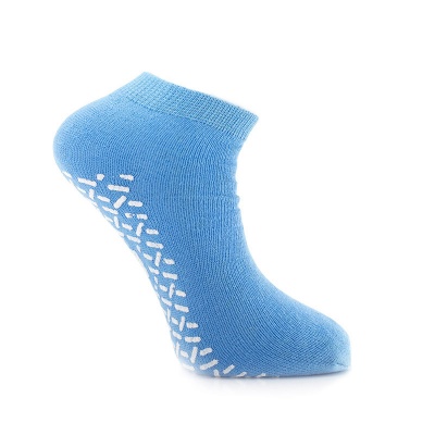 Medline Single Tread LARGE/BLUE Slipper Socks (Five Pairs)