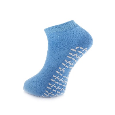 Medline Single Tread LARGE/BLUE Slipper Socks (Five Pairs)