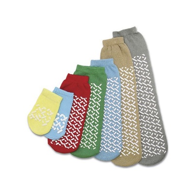 Medline Single Tread LARGE/BLUE Slipper Socks (Five Pairs)