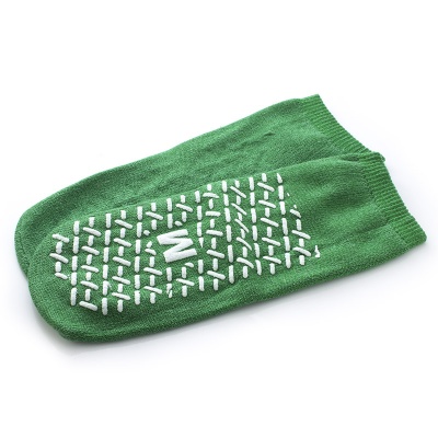 Medline Single Tread MEDIUM/GREEN Slipper Socks (One Pair)