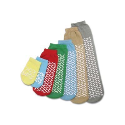 Medline Single Tread EXTRA LARGE/BEIGE Slipper Socks (Five Pairs)