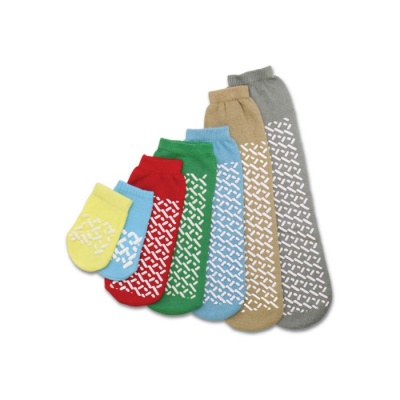 Medline Single Tread SMALL/RED Slipper Socks (Five Pairs)