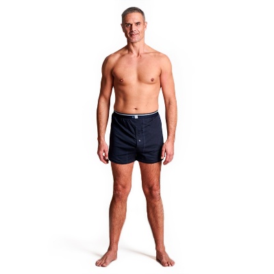 CUI Men's Navy Ostomy Boxer Shorts with Twin Pocket