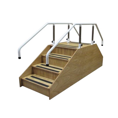 Non-Slip Conventional Rehabilitation Steps with Adjustable Handrails