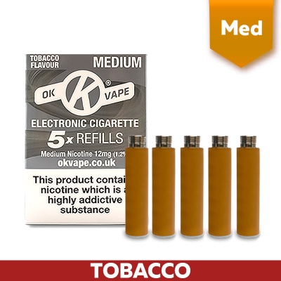 OK Vape E-Cigarette Medium Strength Tobacco Refill Cartridges (12mg)