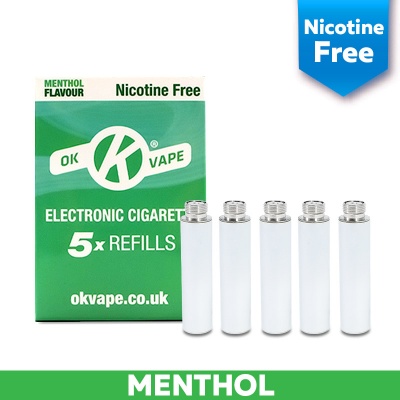 OK Vape E-Cigarette Nicotine-Free Menthol Refill Cartridges (0mg)