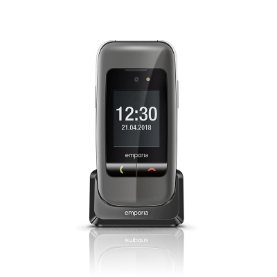 Emporia One V200 Flip Phone for Seniors (Silver)