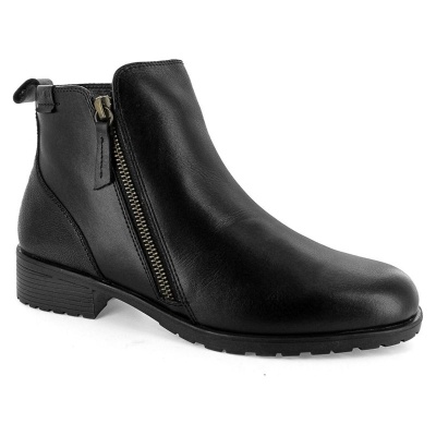 Strive Sandringham Black Leather Orthopaedic Boots