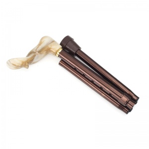 Left-Handed Adjustable Folding Coffee Brown Orthopaedic Walking Cane