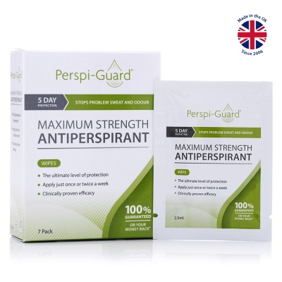 Perspi Guard Maximum Strength Antiperspirant Wipes for Excessive Sweating (Pack of 7)