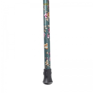 Petite Adjustable Folding Easy-Joint Green Floral Walking Cane