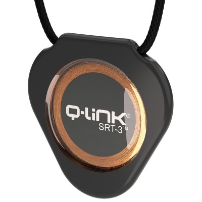 Q-Link SRT-3 電磁波対策グッズ Q-Link Black SRT-3 Energy Clarifying Pendant with Biofield