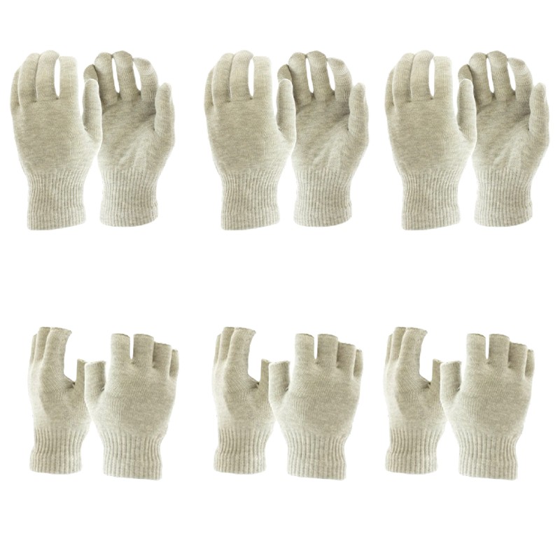 Silver Gloves Fingerless Gloves Triple Bundle Health and Care