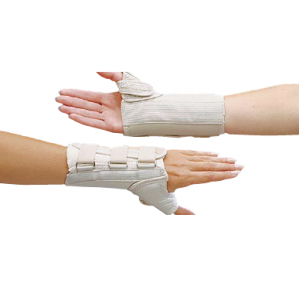 Rolyan Elastic Cock-Up Handgelenkstütze – Mit Metallischem Stützstab – Größe Medium Für Rechte Hand (beigefarben)