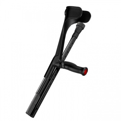 Ossenberg Open-Cuff Comfort-Grip Carbon Fibre Black Folding Crutch (Right Hand)