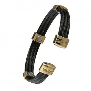 Sabona Trio Cable Black and Gold Magnetic Bracelet