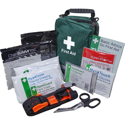 Safety First Aid Personal Trauma Kit with Chito-SAM 100 Z-Fold Dressing