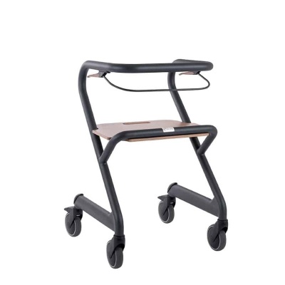 Saljol Page Indoor Rollator with Hand Brakes and Velvet Grey Frame