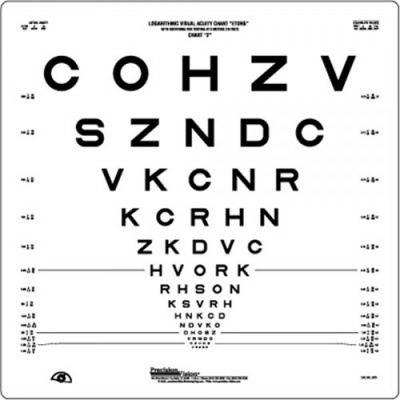 Precision Vision 3-Metre ETDRS LogMAR Eye-Test (Chart 1 Revised)