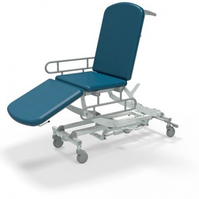 SEERS Clinnova Mobile Three-Section Classic Hydraulic Couch with Manual Backrest, Footrest and Side Rails (LMWD)