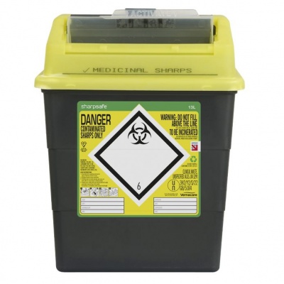 Sharpsafe 13 Litre Protected Access Sharps Disposal Container (Pack of 20)