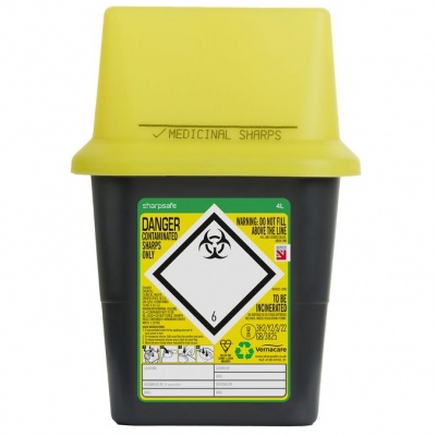 Sharpsafe 4 Litre Sharps Container Units (Pack of 50)