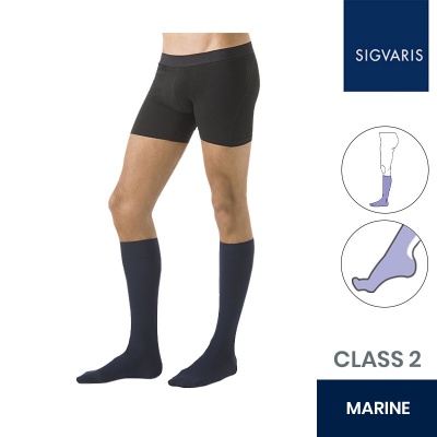 Sigvaris Essential Microfibre Male Class 2 Knee High Marine Compression Stockings