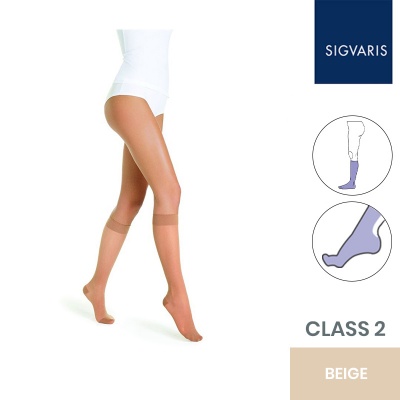 Sigvaris Style Transparent Class 2 Knee High Beige Four (140) Compression Stockings