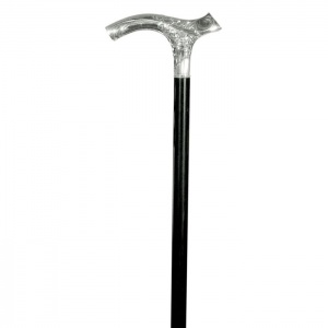 Silver-Plated Patterned Crutch Handle Cane