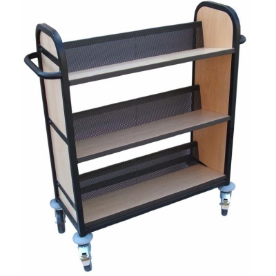 Single-Sided Mobile Library Book Storage Trolley