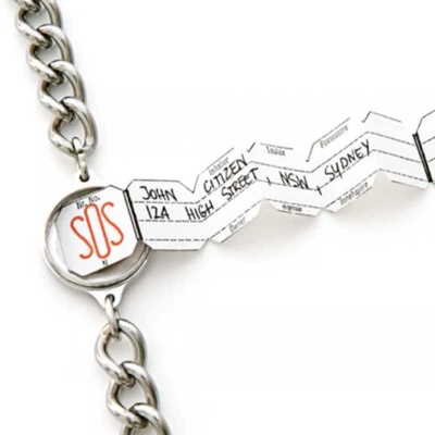 SOS Talisman Ladies Snake and Staff Medical ID Bracelet