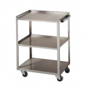 Stainless Steel Three-Shelf Trolley with Handle