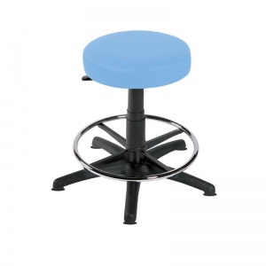 Sunflower Medical Cool Blue Gas-Lift Stool with Foot Ring and Glides