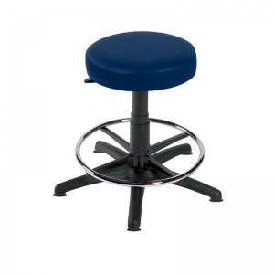 Sunflower Medical Navy Gas-Lift Stool with Foot Ring and Glides
