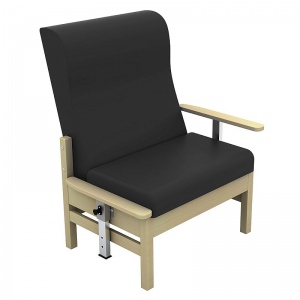 Sunflower Medical Atlas Black High-Back Vinyl Bariatric Patient Armchair with Drop Arms