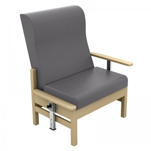 Sunflower Medical Atlas Grey High-Back Vinyl Bariatric Patient Armchair with Drop Arms