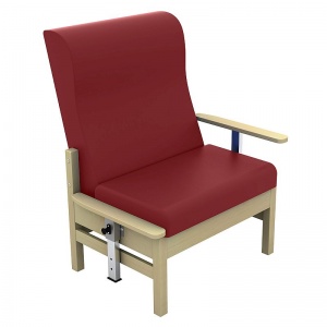 Sunflower Medical Atlas Red Wine High-Back Vinyl Bariatric Patient Armchair with Drop Arms