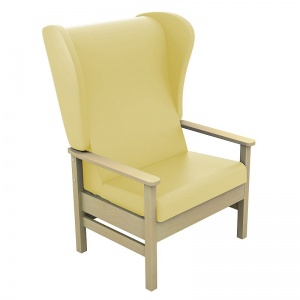 Sunflower Medical Atlas Beige High-Back Vinyl Bariatric Patient Armchair with Wings
