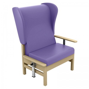 Sunflower Medical Atlas Lilac High-Back Vinyl Bariatric Patient Armchair with Drop Arms and Wings