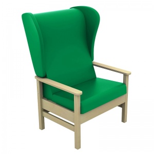 Sunflower Medical Atlas Green High-Back Vinyl Bariatric Patient Armchair with Wings